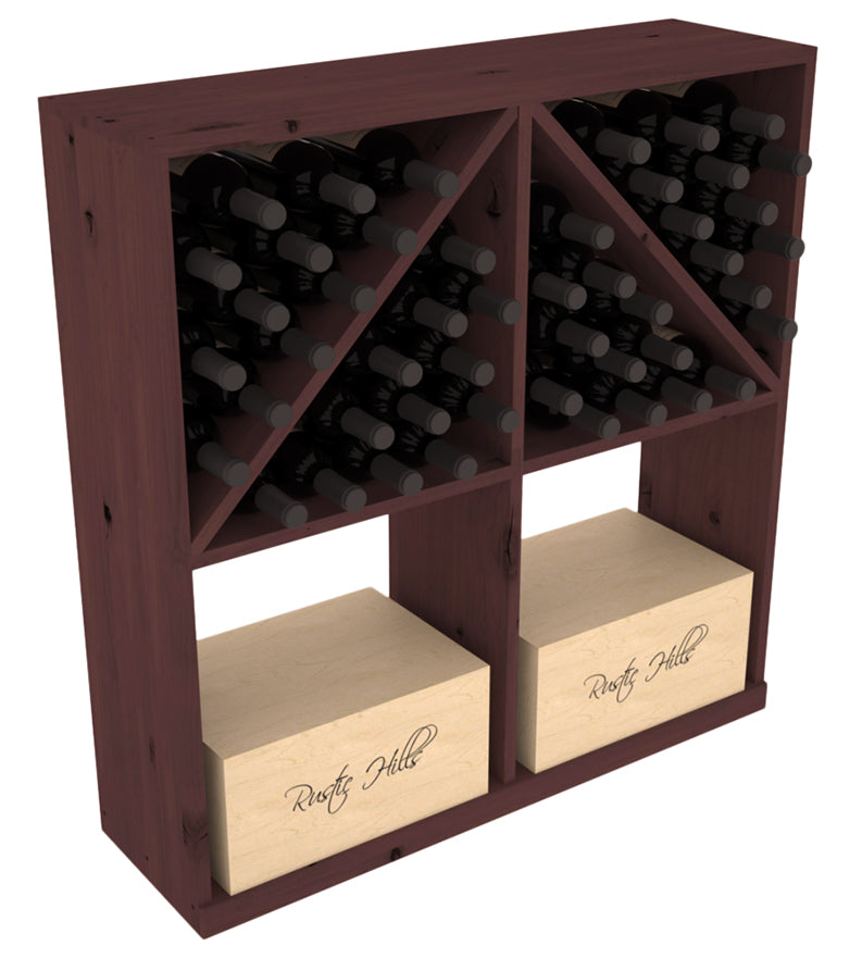 InstaCellar Solid Case/Bottle Bin with Top – Ponderosa Pine / Walnut stained