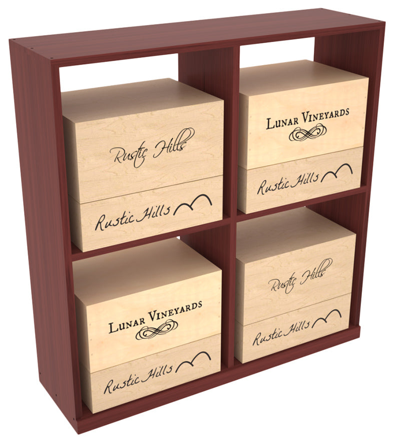 InstaCellar Solid Case Bin with Top – Grand Mahogany / Greywash stained