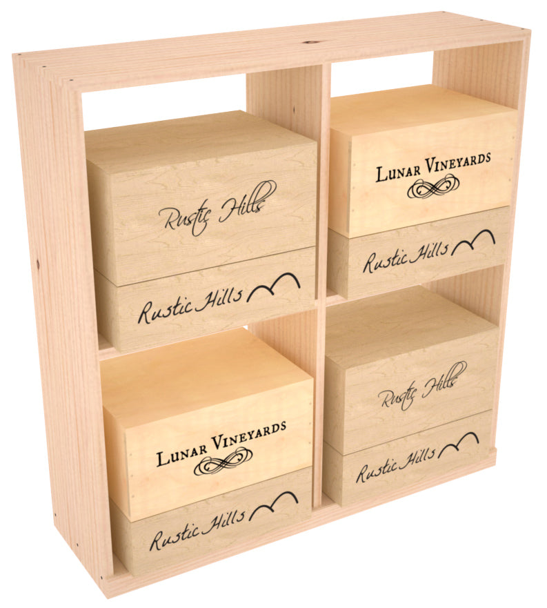 InstaCellar Solid Case Bin with Top – Ponderosa Pine / Walnut stained