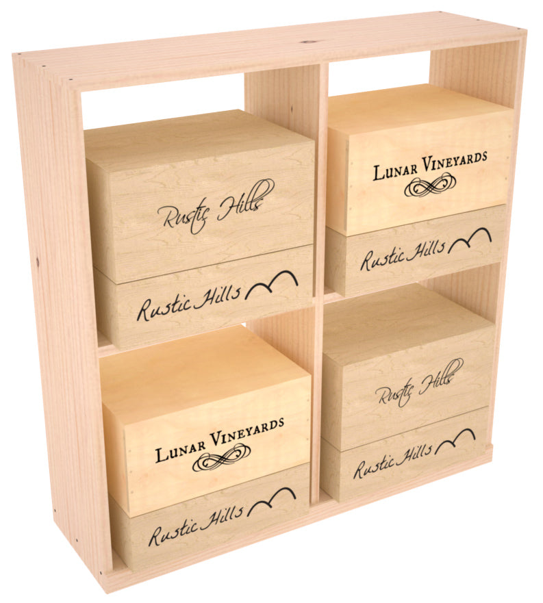 InstaCellar Solid Case Bin with Top – Ponderosa Pine / Walnut stained
