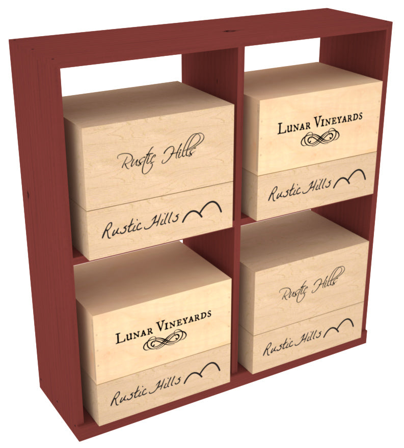 InstaCellar Solid Case Bin with Top – Ponderosa Pine / Greywash stained