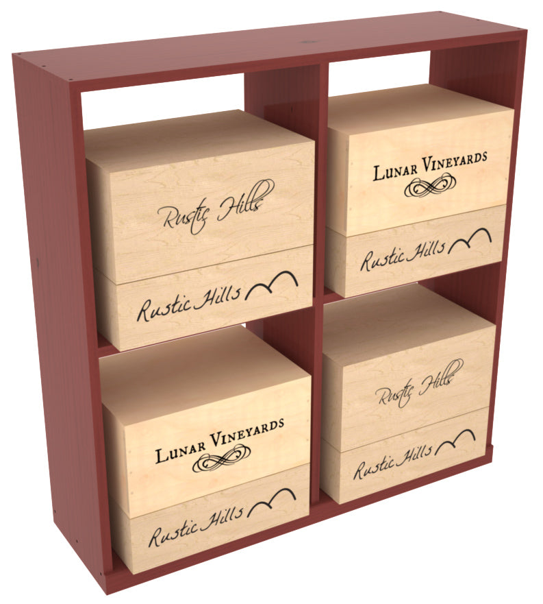 InstaCellar Solid Case Bin with Top – Ponderosa Pine / Greywash stained