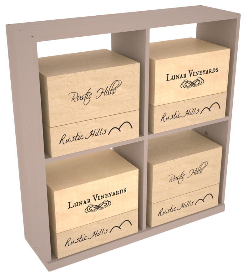 InstaCellar Solid Case Bin with Top – Knotty Alder / Cherry stained