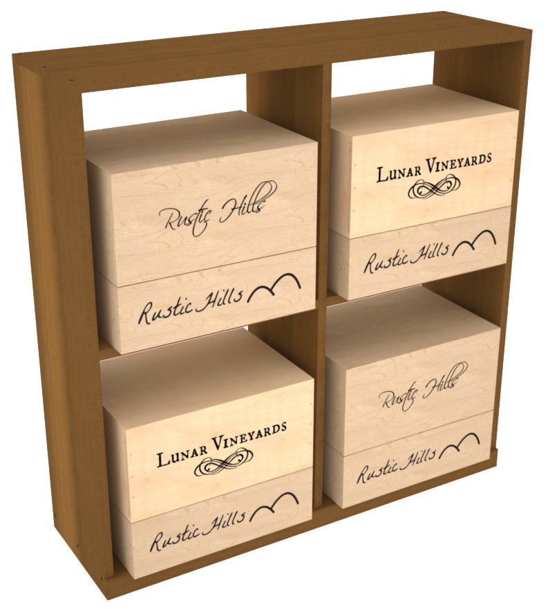 InstaCellar Solid Case Bin with Top – Knotty Alder / Black stained