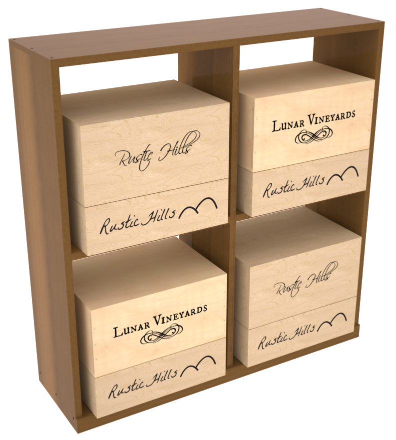 InstaCellar Solid Case Bin with Top – Knotty Alder / Black stained