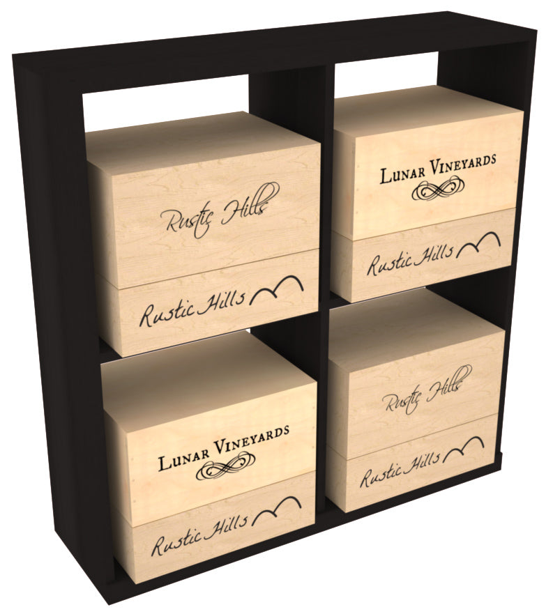 InstaCellar Solid Case Bin with Top – Premium Redwood / Oak stained