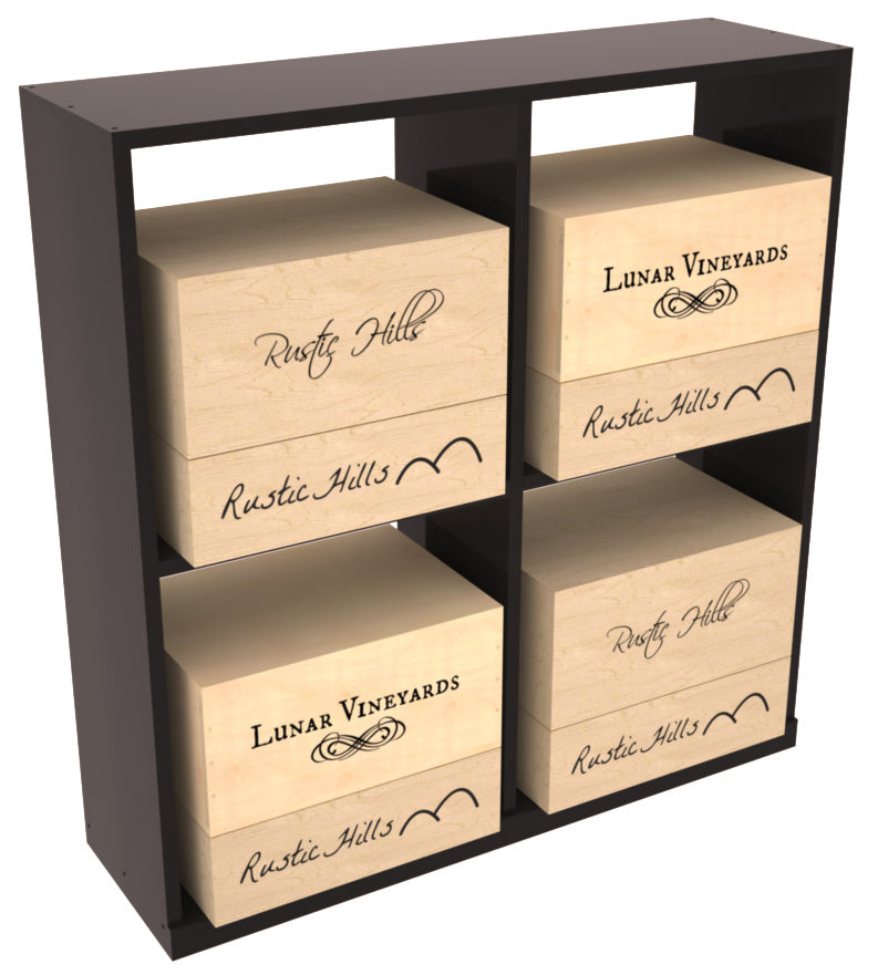 InstaCellar Solid Case Bin with Top – Premium Redwood / Oak stained