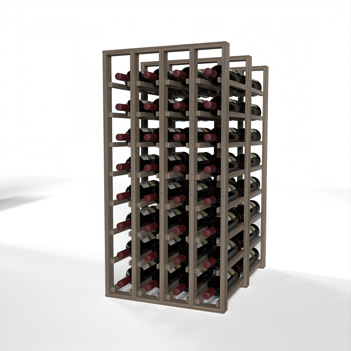 GrandCellar™ 4 Column Full-Depth Double Deep Wine Rack – 36" – Walnut / Unstained