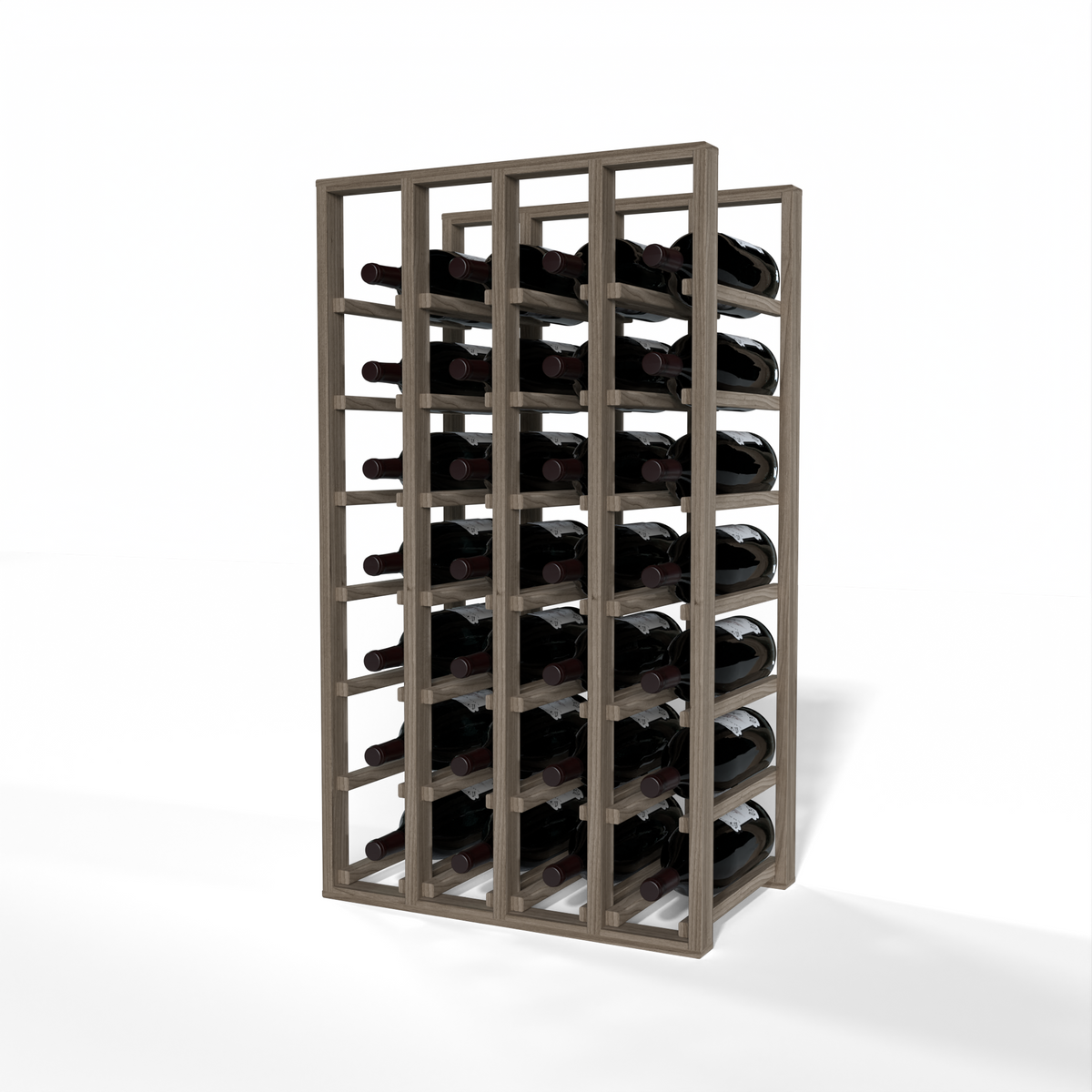 GrandCellar™ 4 Column Full-Depth Magnum Wine Rack – 36" – Walnut / Unstained