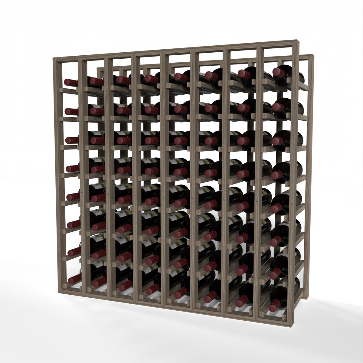 GrandCellar™ 8 Column Full-Depth Standard Wine Rack – 36" – Walnut / Unstained