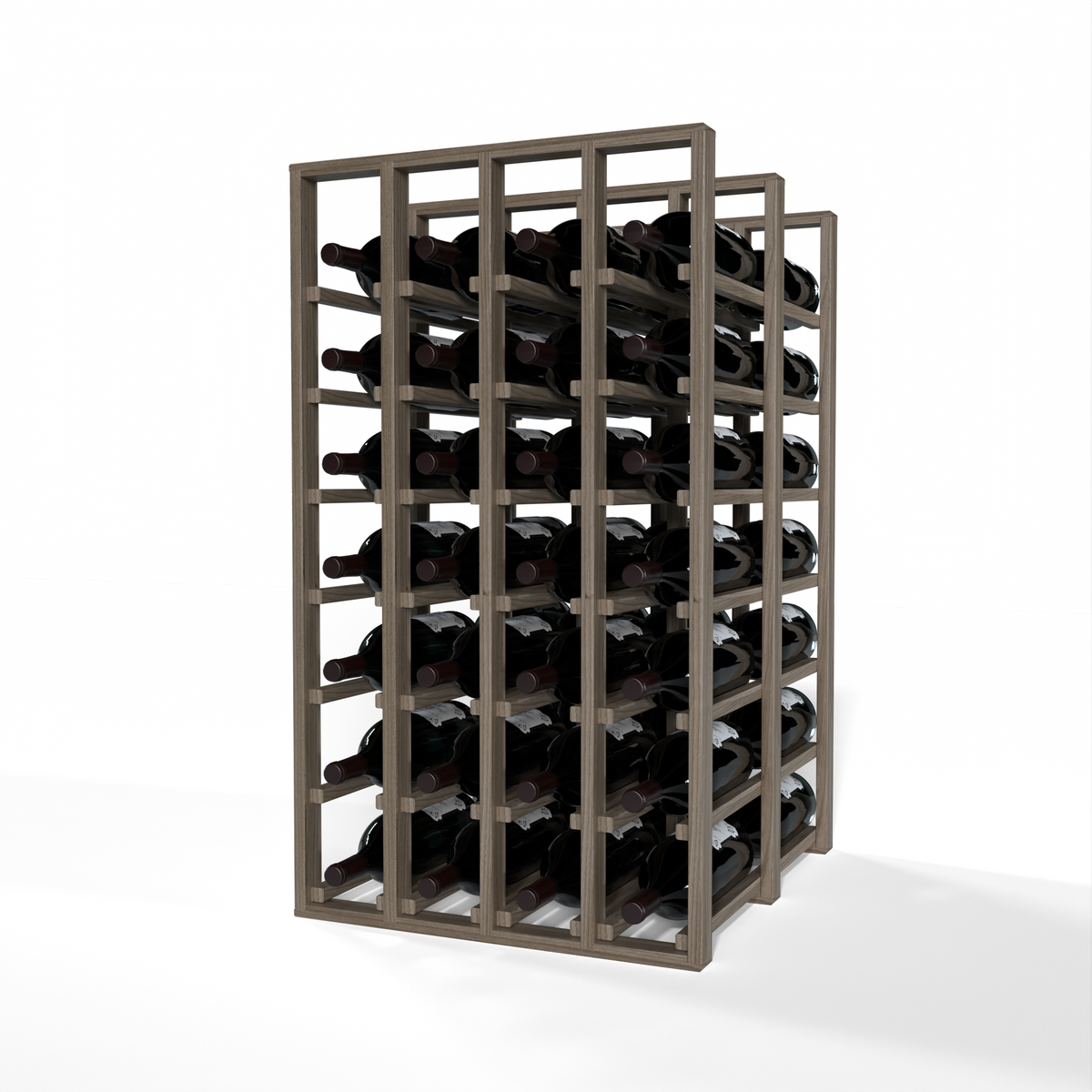 GrandCellar™ 4 Column Full-Depth Double Deep Magnum Wine Rack – 36" – Walnut / Unstained