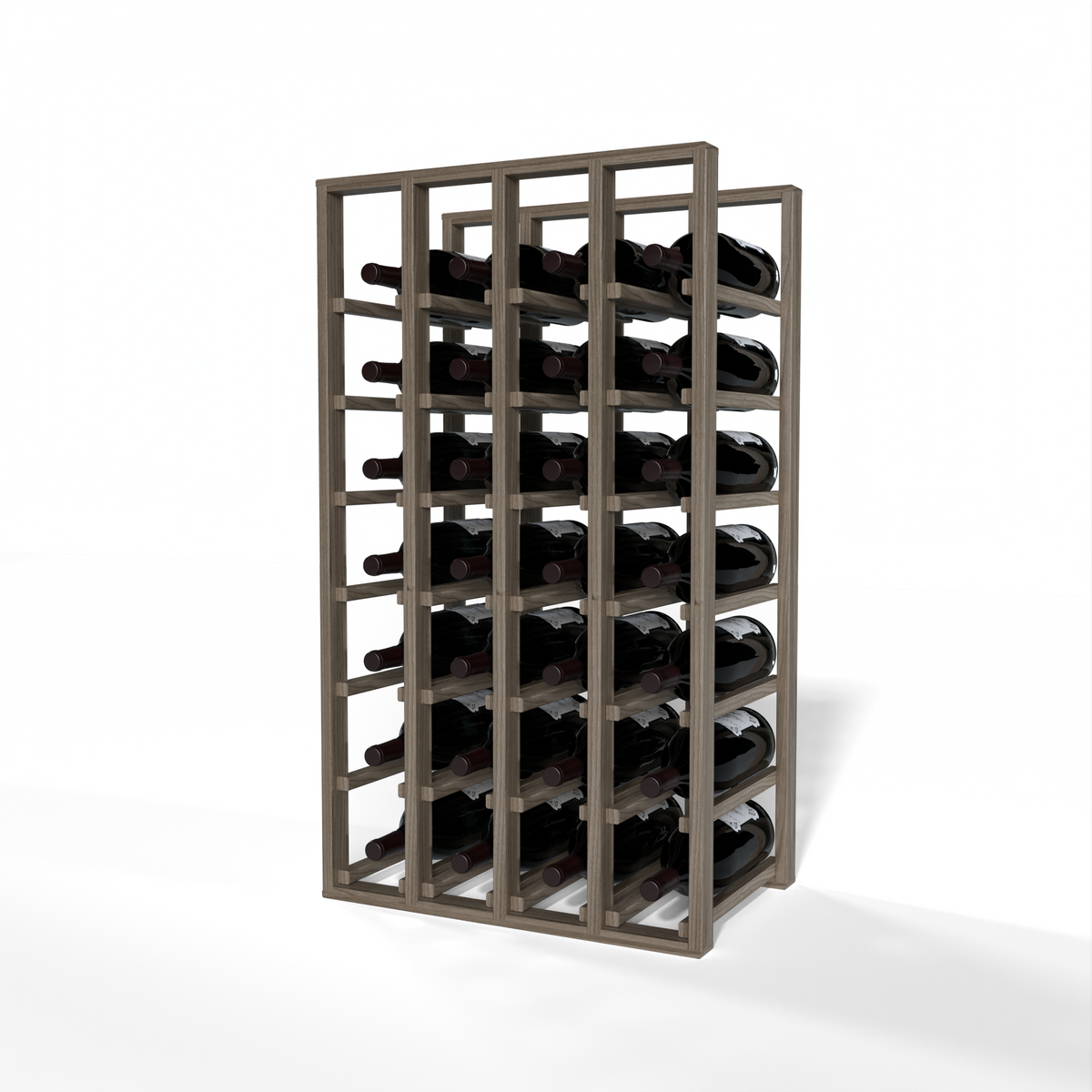 GrandCellar™ 4 Column Full-Depth Magnum Wine Rack – 36" – Walnut / Unstained