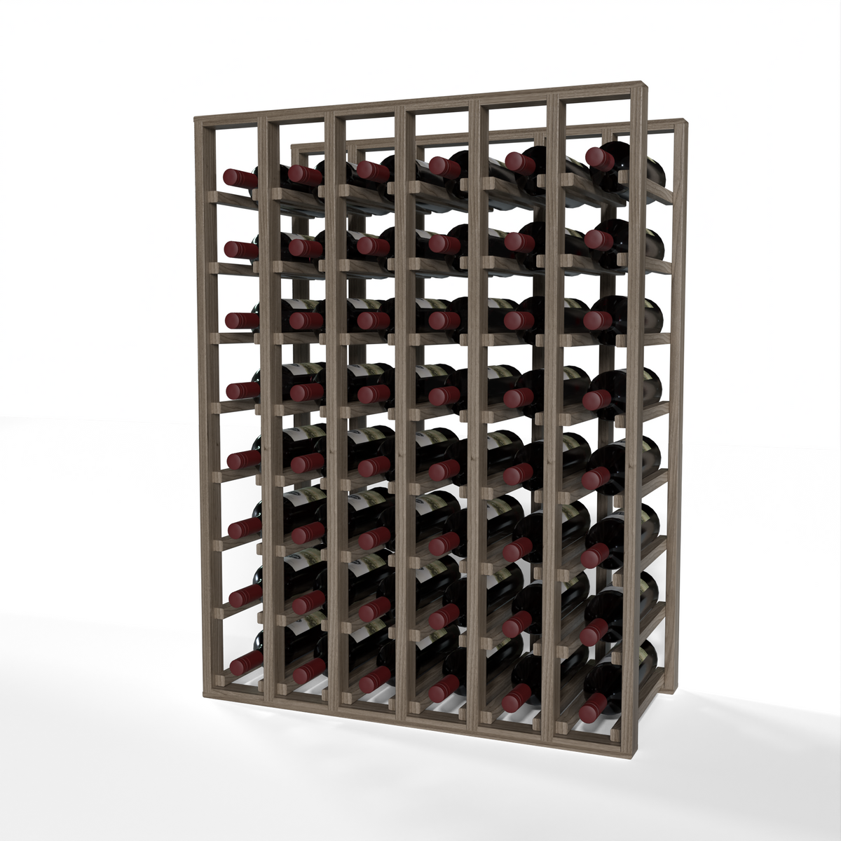 GrandCellar™ 6 Column Full-Depth Standard Wine Rack – 36" – Walnut / Unstained