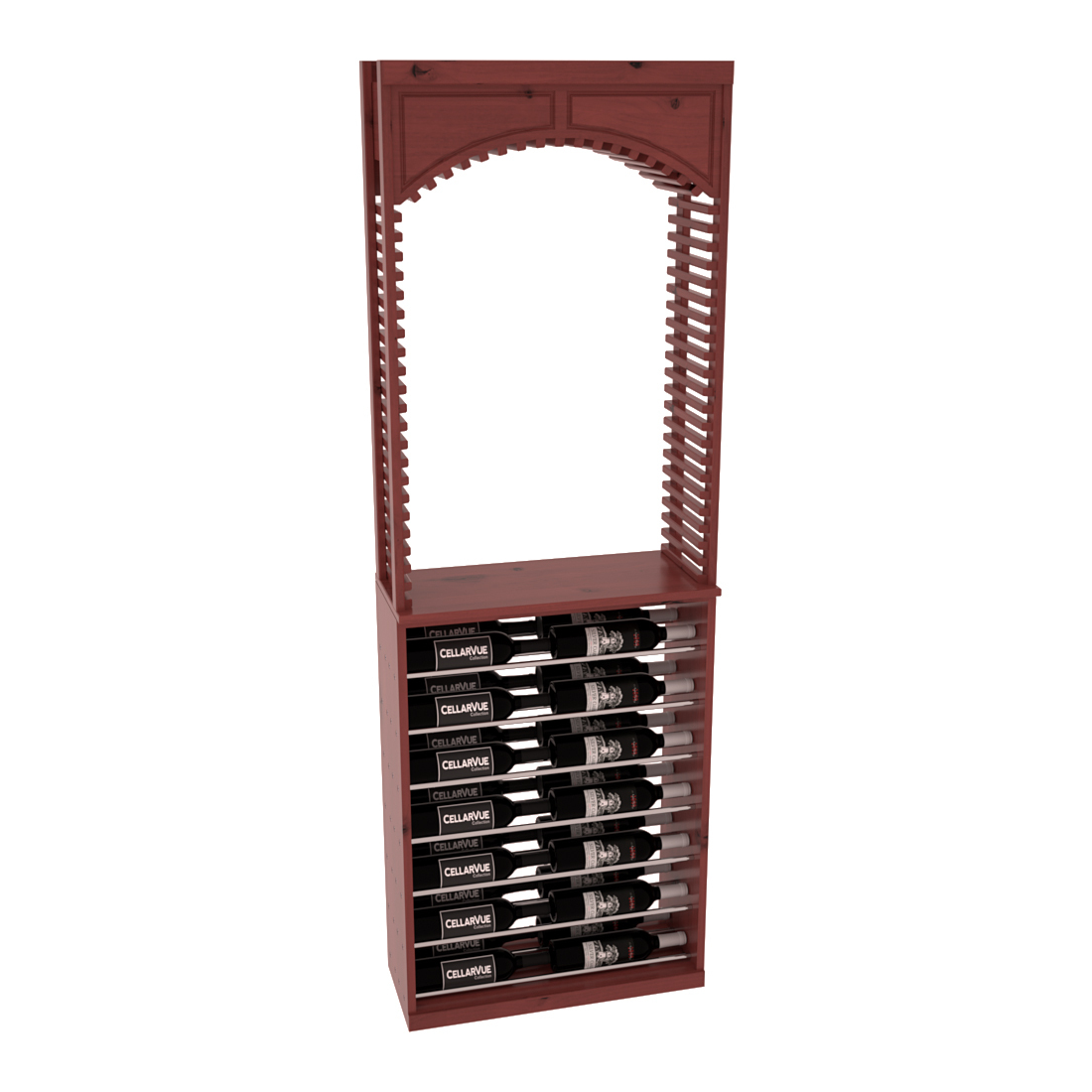 InstaCellar 26" Cellar Arch / Horizontal Display Combo – Grand Mahogany / Walnut stained