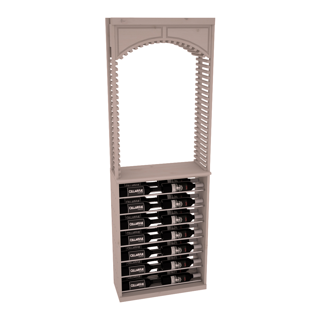 InstaCellar 26" Cellar Arch / Horizontal Display Combo – Black Metal Rods – Ponderosa Pine / Unstained