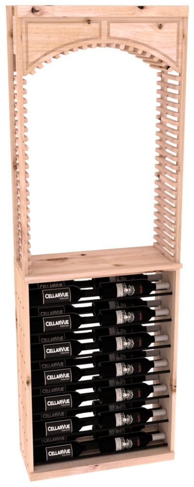 InstaCellar 26" Cellar Arch / Horizontal Display Combo – Black Metal Rods – Premium Redwood / Greywash stained