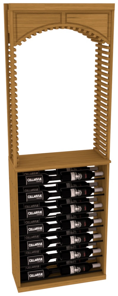 InstaCellar 26" Cellar Arch / Horizontal Display Combo – Black Metal Rods – Grand Mahogany / Oak stained