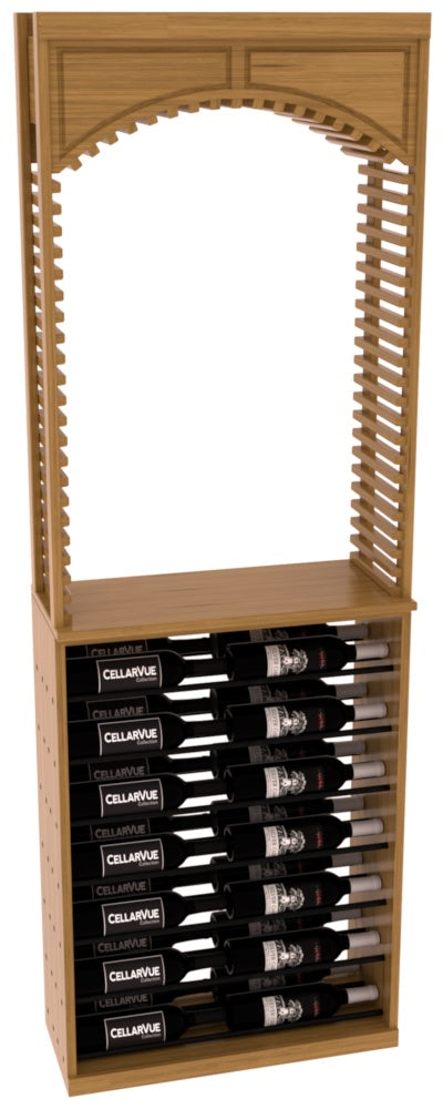 InstaCellar 26" Cellar Arch / Horizontal Display Combo – Black Metal Rods – Grand Mahogany / Oak stained
