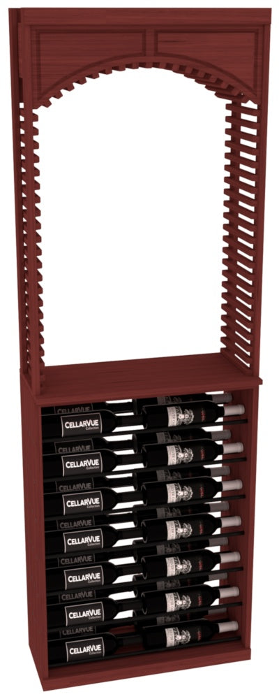 InstaCellar 26" Cellar Arch / Horizontal Display Combo – Black Metal Rods – Grand Mahogany / Cherry stained