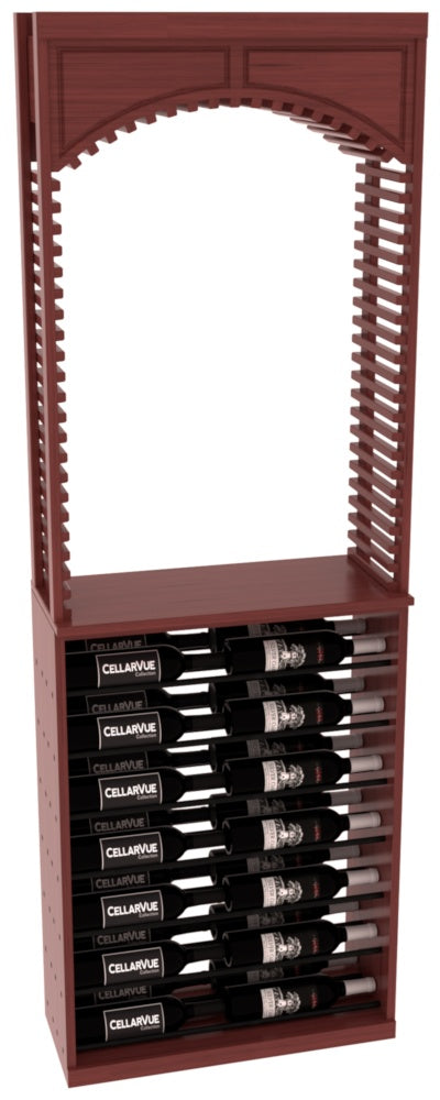 InstaCellar 26" Cellar Arch / Horizontal Display Combo – Black Metal Rods – Grand Mahogany / Cherry stained