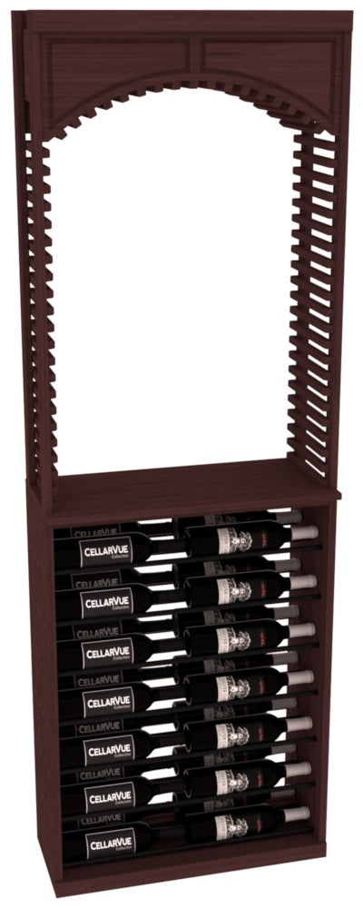 InstaCellar 26" Cellar Arch / Horizontal Display Combo – Black Metal Rods – Grand Mahogany / Walnut stained