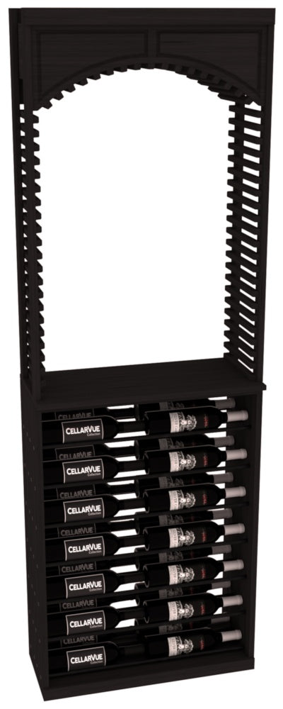 InstaCellar 26" Cellar Arch / Horizontal Display Combo – Black Metal Rods – Grand Mahogany / Black stained