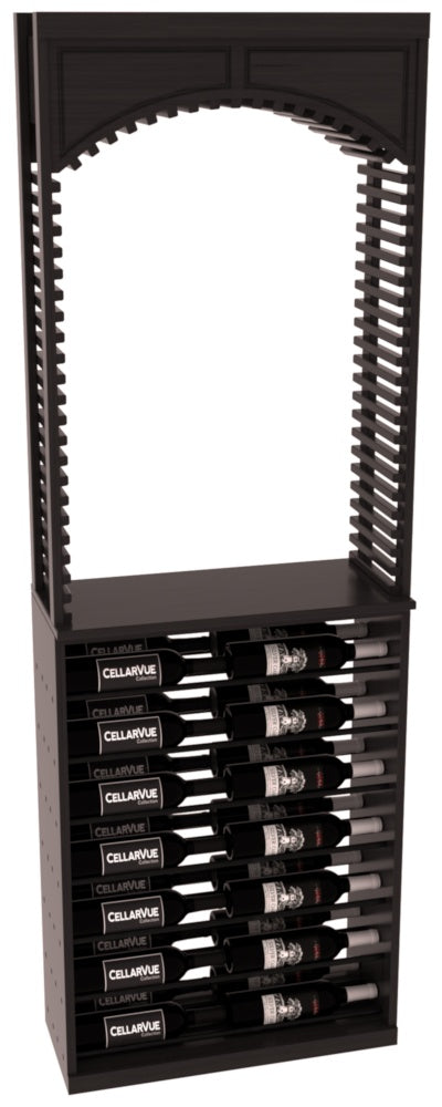 InstaCellar 26" Cellar Arch / Horizontal Display Combo – Black Metal Rods – Grand Mahogany / Black stained