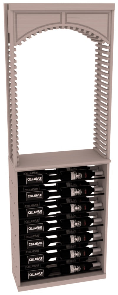 InstaCellar 26" Cellar Arch / Horizontal Display Combo – Black Metal Rods – Grand Mahogany / Greywash stained