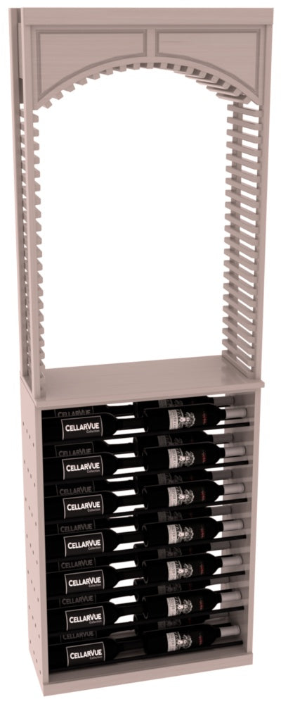 InstaCellar 26" Cellar Arch / Horizontal Display Combo – Black Metal Rods – Grand Mahogany / Greywash stained