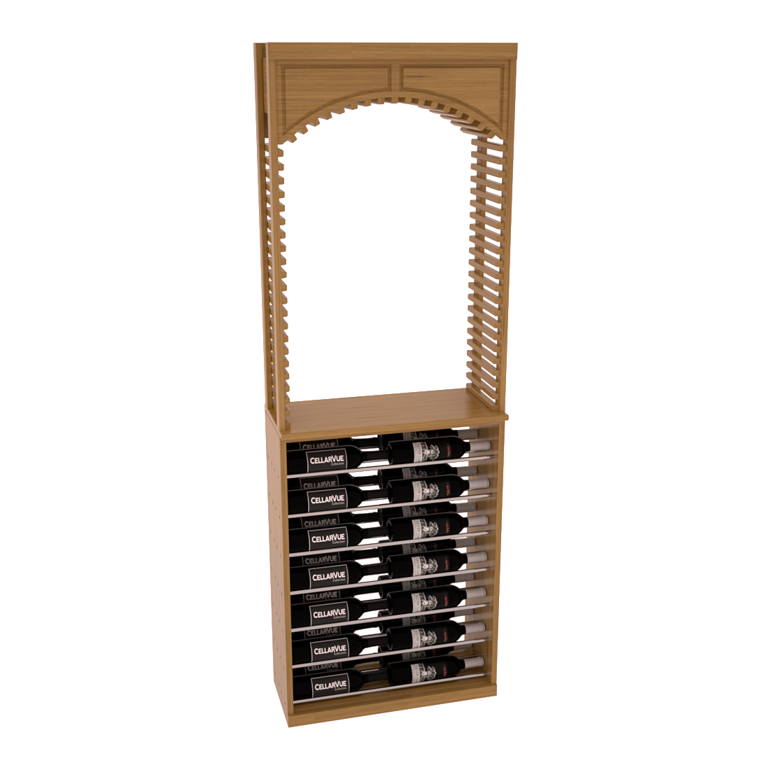 InstaCellar 26" Cellar Arch / Horizontal Display Combo – Ponderosa Pine / Cherry stained