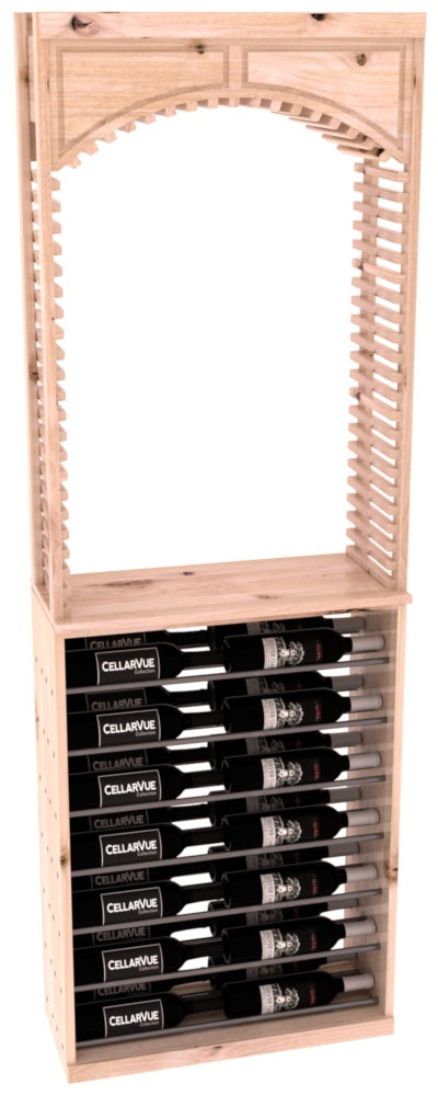 InstaCellar 26" Cellar Arch / Horizontal Display Combo – Gunmetal Rods – Knotty Alder / Oak stained