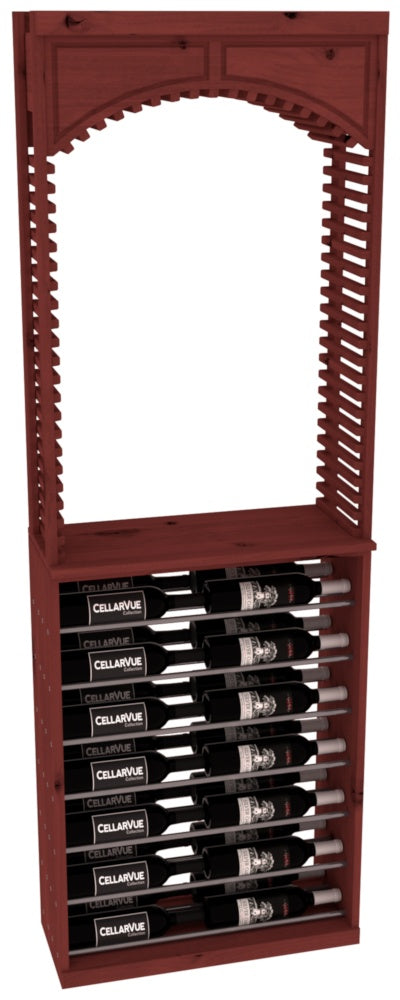 InstaCellar 26" Cellar Arch / Horizontal Display Combo – Gunmetal Rods – Knotty Alder / Walnut stained