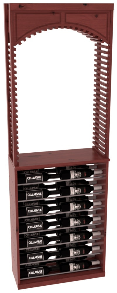 InstaCellar 26" Cellar Arch / Horizontal Display Combo – Gunmetal Rods – Knotty Alder / Walnut stained