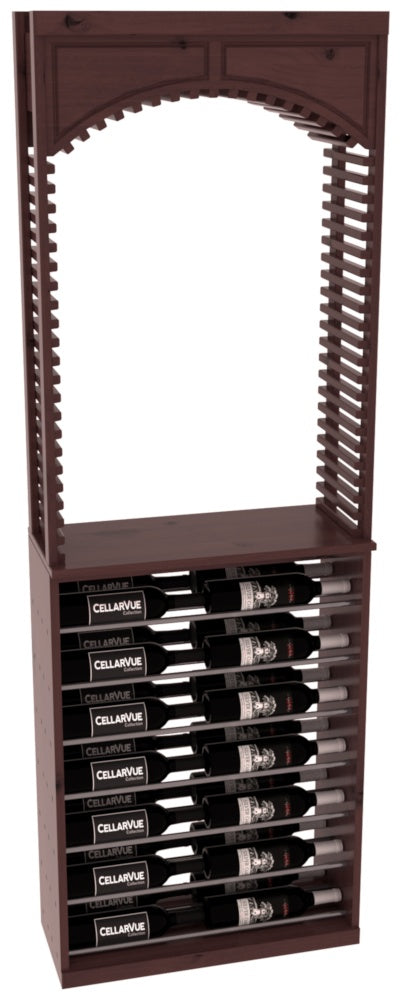 InstaCellar 26" Cellar Arch / Horizontal Display Combo – Gunmetal Rods – Knotty Alder / Black stained