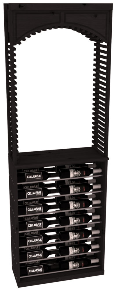 InstaCellar 26" Cellar Arch / Horizontal Display Combo – Gunmetal Rods – Knotty Alder / Greywash stained