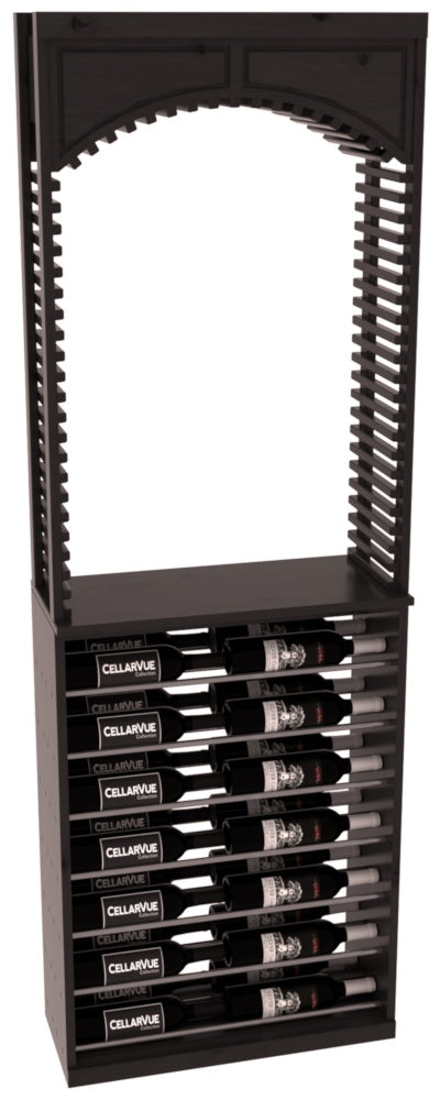 InstaCellar 26" Cellar Arch / Horizontal Display Combo – Gunmetal Rods – Knotty Alder / Greywash stained