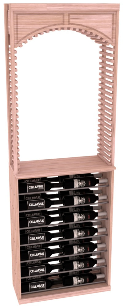 InstaCellar 26" Cellar Arch / Horizontal Display Combo – Gunmetal Rods – Grand Mahogany / Walnut stained
