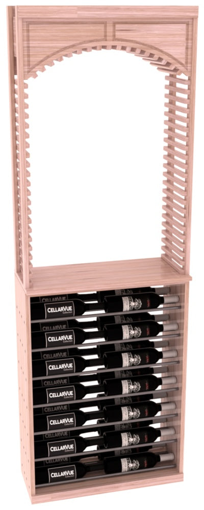 InstaCellar 26" Cellar Arch / Horizontal Display Combo – Gunmetal Rods – Grand Mahogany / Walnut stained