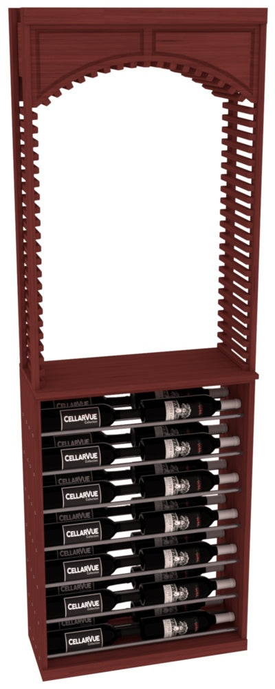 InstaCellar 26" Cellar Arch / Horizontal Display Combo – Gunmetal Rods – Grand Mahogany / Greywash stained