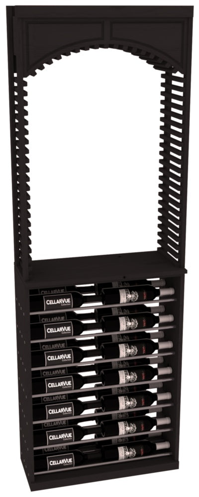 InstaCellar 26" Cellar Arch / Horizontal Display Combo – Gunmetal Rods – Ponderosa Pine / Black stained