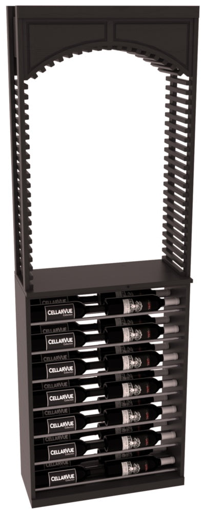 InstaCellar 26" Cellar Arch / Horizontal Display Combo – Gunmetal Rods – Ponderosa Pine / Black stained
