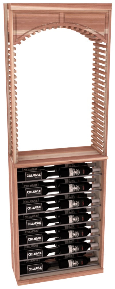 InstaCellar 26" Cellar Arch / Horizontal Display Combo – Gunmetal Rods – Premium Redwood / Cherry stained