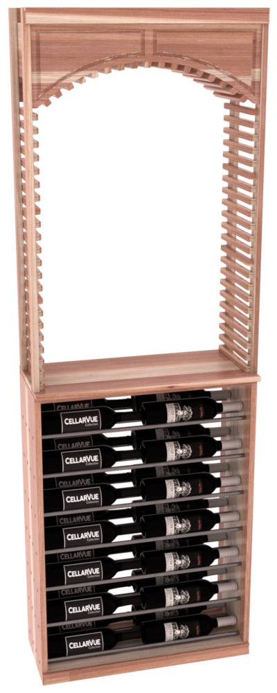 InstaCellar 26" Cellar Arch / Horizontal Display Combo – Gunmetal Rods – Premium Redwood / Cherry stained