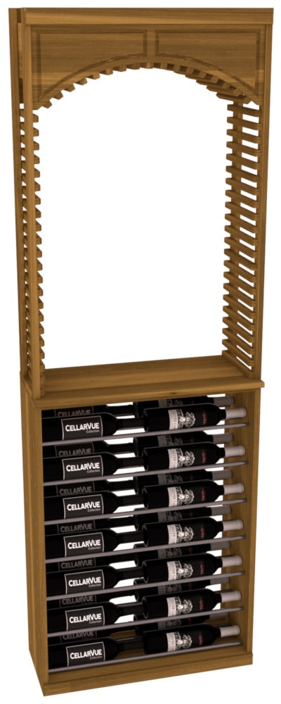 InstaCellar 26" Cellar Arch / Horizontal Display Combo – Gunmetal Rods – Premium Redwood / Walnut stained