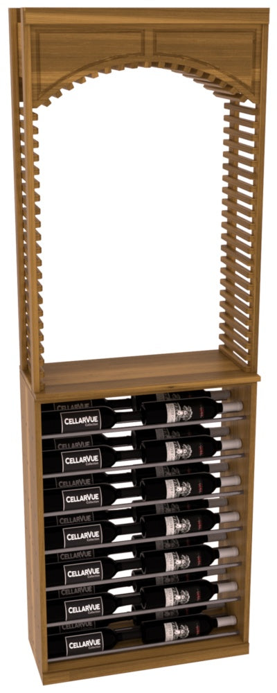 InstaCellar 26" Cellar Arch / Horizontal Display Combo – Gunmetal Rods – Premium Redwood / Walnut stained