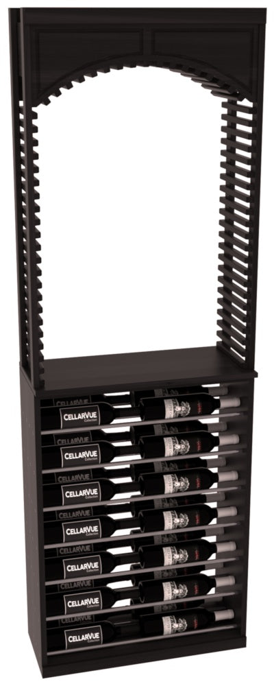 InstaCellar 26" Cellar Arch / Horizontal Display Combo – Gunmetal Rods – Grand Mahogany / Unstained