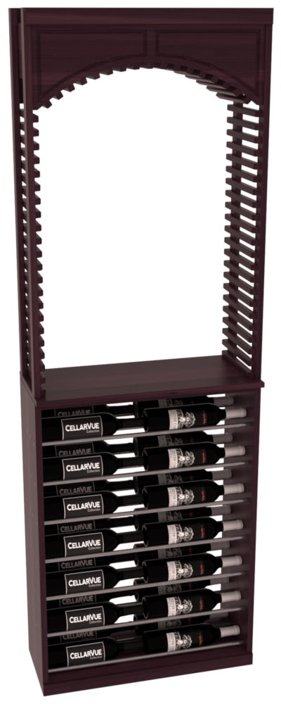 InstaCellar 26" Cellar Arch / Horizontal Display Combo – Gunmetal Rods – Grand Mahogany / Oak stained