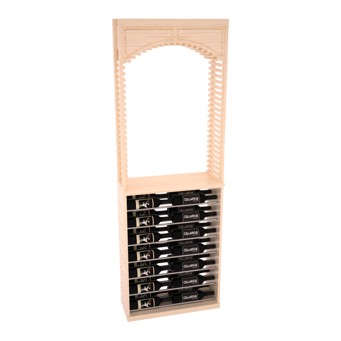 InstaCellar 26" Cellar Arch / Horizontal Display Combo – Black Metal Rods – Ponderosa Pine / Cherry stained