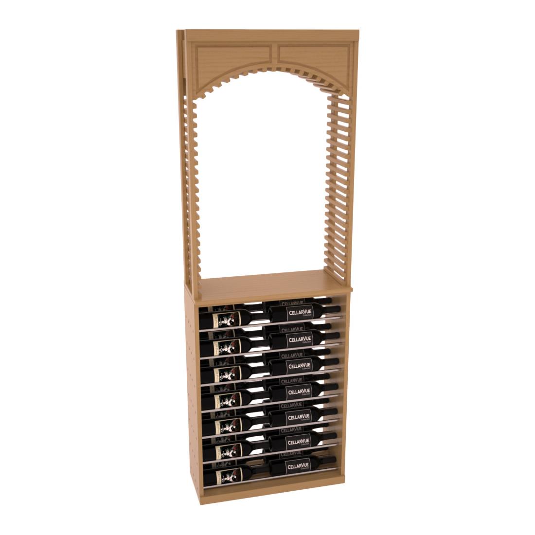InstaCellar 26" Cellar Arch / Horizontal Display Combo – Black Metal Rods – Ponderosa Pine / Black stained