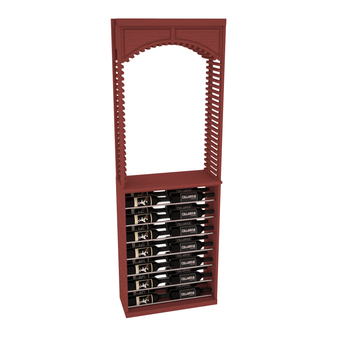 InstaCellar 26" Cellar Arch / Horizontal Display Combo – Black Metal Rods – Ponderosa Pine / Oak stained